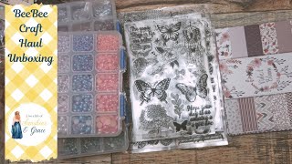 Beebeecraft Haul Unboxing video quality stamps paper pearls budget friendly paper craft supplies [upl. by Reaht]