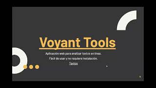 Humanidades Digitales en Bibliotecas Análisis de texto y pedagogía con VoyantTools [upl. by Heman]