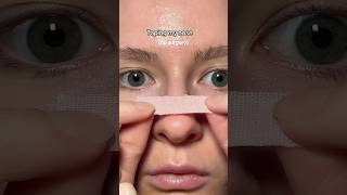 Nose tape routine no surgery 👀 nosetape bettersleep sleephacks beautyhacks glowup skincare [upl. by Eidoow]