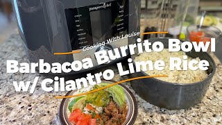 Pressure Cooker Barbacoa Burrito Bowl with CilantroLime Rice  Pampered Chef [upl. by Elleryt212]