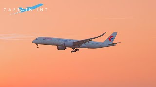 Some Airbuses From Shanghai Hongqiao International Airport  Beautiful Sunset Arrivals  4K [upl. by Akela546]