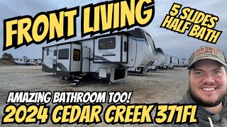 2024 Cedar Creek 371FL  5 Slide Front Living RV with an AWESOME BATHROOM [upl. by Sonitnatsnoc]