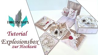 Tutorial  Anleitung  Explosionsbox zur Hochzeit  super Geschenkidee  deutsch [upl. by Aroz]