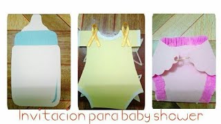 3 Tarjetas de invitacion para Baby Shower de niño y de niña babyshower invitaciones manualidades [upl. by Kiernan]