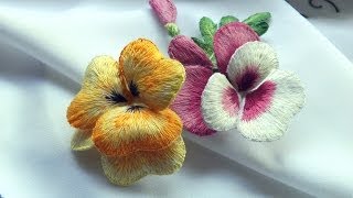 STUMPWORK  Flower Viola Hand Embroidery [upl. by Ariella]