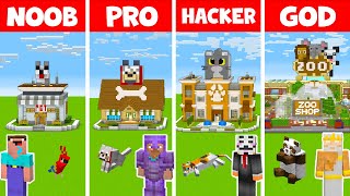 Minecraft NOOB vs PRO vs HACKER vs GOD PET SHOP BUILD CHALLENGE in Minecraft  Animation [upl. by Adian]