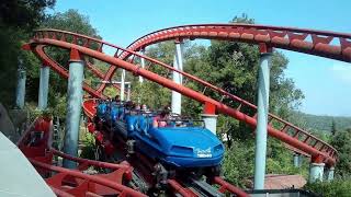 Montanya Russa Roller Coaster On Ride Tibidabo Barcelona Spain [upl. by Yarazed]