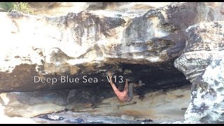 Deep Blue Sea V13  Black Cave Sydney Bouldering [upl. by Yeroc]