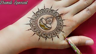 New diwali special back hand mehndi design  Diwali 🪔 mehndi design  simple mehndi  mehndi [upl. by Alban903]