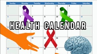 Health calendar health awareness days part 1 [upl. by Anayad]