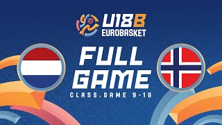 Class Groups 918 Netherlands v Norway  Full Basketball Game  FIBA U18 Womens EuroBasket Div B [upl. by Niledam]