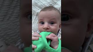 Giving my Baby his First Teether I think he likes it [upl. by Nallek]