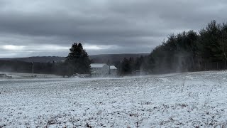 Snow Whirls and Blowing Snow East of Grantsville MD 112621 [upl. by Cleodel]