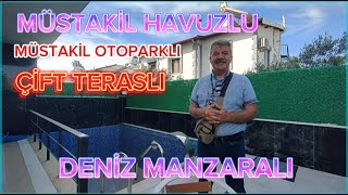 DİDİM DE SATILIK VİLLA 8750000 MÜSTAKİL HAVUZLU OTOPARKLI DENİZ MANZARALI ÇİFT TERASLI BARBEKÜ [upl. by Ybor425]