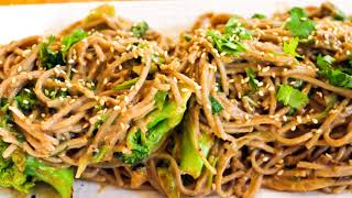 How to make Buckwheat noodles in peanut sauce  Soba noodle Recipes  Asian Food Recipes [upl. by Root]