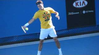 Roger Federer Practicing at the 2009 Australian Open [upl. by Katine]