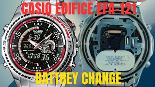 Casio Edifice EFA121 Battery Change Tutorial  WatchServiceBD [upl. by Ayekal]