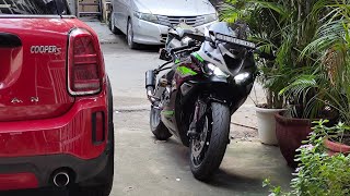 Kawasaki Ninja ZX6R Raspy Exhaust Sound  ASMR  4K  City Ride [upl. by Custer]