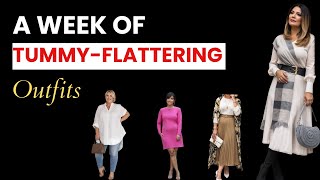 Style Tips On How To Dress amp Flatter A Large Tummy  Flattering Outfit Ideas for Women with a Tummy [upl. by Katrine]