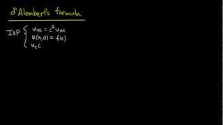 PDE 10  Wave equation dAlemberts formula [upl. by Bil413]