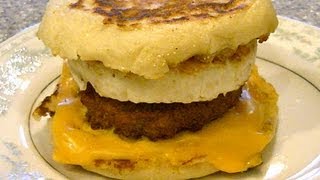 Vegetarian egg mcmuffin recipehealthier alternative to Mcdonalds sausage egg [upl. by Ahseken]