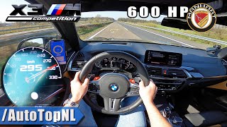 BMW X3M COMPETITION 635HP MANHART 295kmh on AUTOBAHN NO SPEED LIMIT by AutoTopNL [upl. by Iuqcaj]