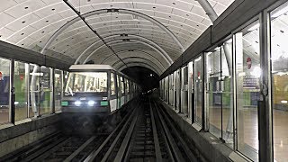 Métro de Paris Ligne 14 De Olympiades à SaintLazare à bord dune rame MP89 CA [upl. by Maillij]