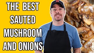 How to Saute Mushrooms and Onions  Simple and Fast [upl. by Junia]