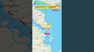 Mumbai to Singapore direct flight route map animation shortsfeed mumbai singapore [upl. by Iahs]