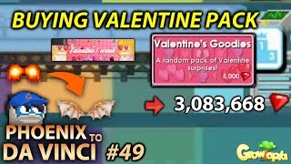 SPENDING 3000000 GEMS💎FOR VALENTINE PACKS🔥 GOT GHC 🤔  PHOENIX TO DA VINCI 49  GROWTOPIA [upl. by Hong859]