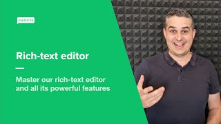 Rich text editor  How to use the improved rich text editor in MailerLite Classic [upl. by Releehw638]