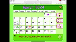 Starfall Make A Calendar March 2024 [upl. by Nocaed]