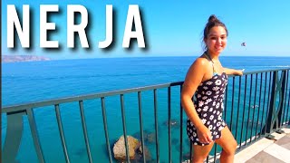 NERJA SPAIN 🇪🇸 BALCON DE EUROPA BEAUTIFUL MEDITERRANEAN SEA EVENING WALK SUMMER 4K [upl. by Nirtak359]