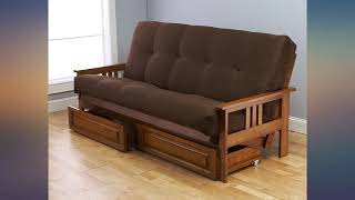 Toronto Futon Set Frame and Mattress Full Size Wood Finish w 8 Inch Innerspring review [upl. by Karl]