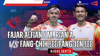 Fajar AlfianMRian Ardiyanto INA vs FangChih LeeFangJen Lee TPE  VICTOR DENMARK OPEN 2024 [upl. by Cynthla]