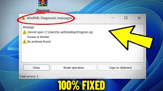 WinRAR Diagnostic Messages Error in Windows 11  1087  How To Fix cant open rar  zip Archive 📚✅ [upl. by Hofmann]