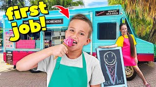 MY FIRST JOB 24 hours in Ice Cream Truck [upl. by Lakin]