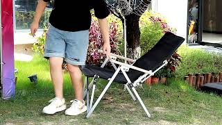 High Back Recliner Relax Lightweight Foldable Portable Adjustable Camping Chair [upl. by Bekah]