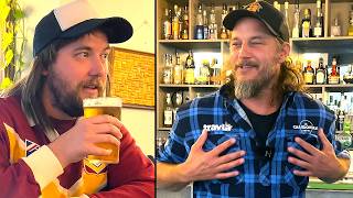 Ozzy Man amp Travis Fimmel on travla crap movies and Ragnar tattoos [upl. by Seedman542]