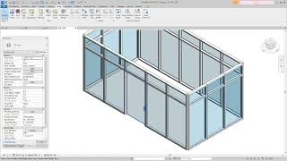 Revit adding a door to curtain wall in plan view [upl. by Eitirahc]