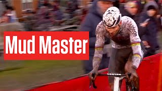 Mathieu Van Der Poel Dominates 6 Wins In A Row In Azencross Mud [upl. by Ayotnom]