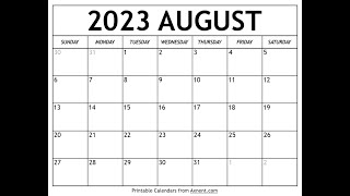 How to get free printable August 2023 calendar  Axnent [upl. by Yhtac]