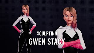 Gwen Stacy Sculpting Timelapse  Blender3D [upl. by Epilef]