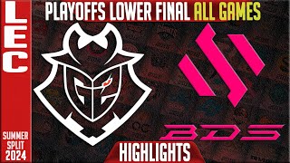 G2 vs BDS Highlights ALL GAMES  LEC Playoffs Lower Round 4 Summer 2024  G2 Esports vs Team BDS [upl. by Welcome622]