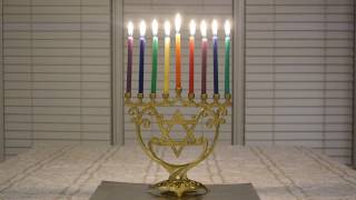 Menorah Burning Full  Eighth Night of Chanukah [upl. by Aihsenad960]