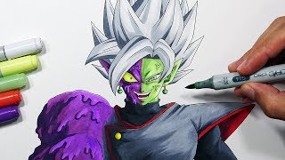 How To Draw Fused Zamasu  Step By Step Tutorial [upl. by Muire]