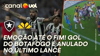 BOTAFOGO X CRICIÚMA BARBOZA MARCA NO FIM ARBITRAGEM ASSINALA TOQUE DE MÃO E ANULA GOL VEJA LANCE [upl. by Ognimod]