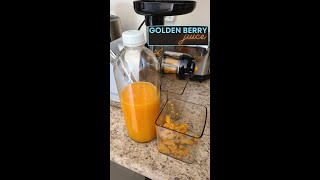 Fresh Golden Berry Juice with my Homever Masticating Juicer Vegan Plantbased short shorts [upl. by Lirba]