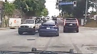 Atlanta Police Chase and Arrest Shooting Suspects Fleeing in a Tesla [upl. by Sucirdor]