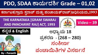 ಪಂಚಾಯತ್ ರಾಜ್ ಕಾಯ್ದೆPanchayat Raj Act 1993ಅಧ್ಯಾಯ18ಸಂಕೀರ್ಣಪಂಚಾಯಿತಿಗಳ ವಿಸರ್ಜನೆ 268–280Video39 [upl. by Monteith]